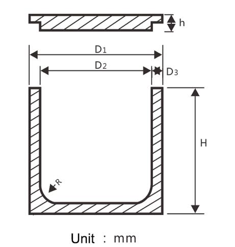 tungsten carbide milling jars of standard drawings