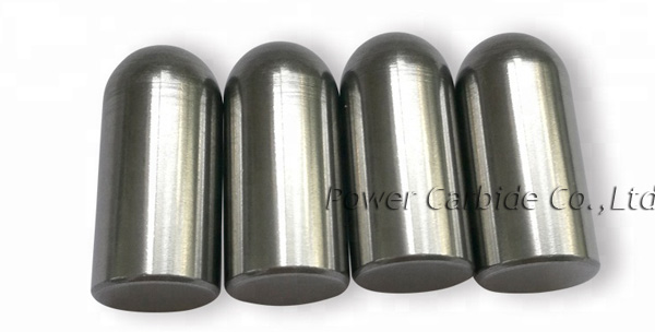 Tungsten carbide crushing stud pins for HPGR roller mills